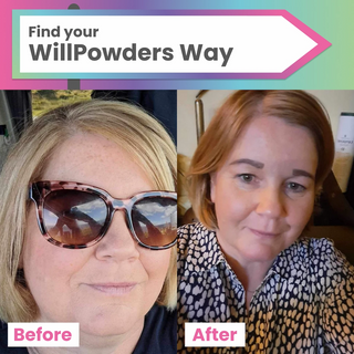 Split image showing the effects of WillPowders MCT Oil