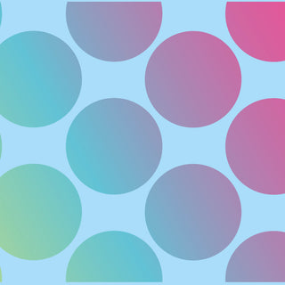 Mobile size light blue background with circles filled with a yellow/green/purple gradient